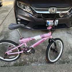 Girls Pink Bike With Metal Footrests In Back For Passenger $20
