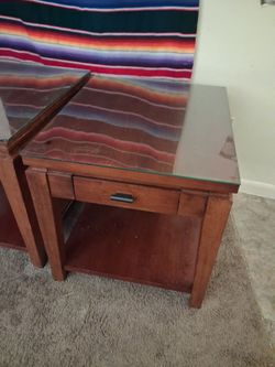 End tables with glass
