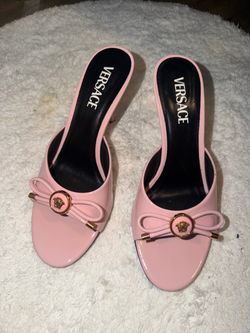 Versace Pink Heeled Mule Sandals
