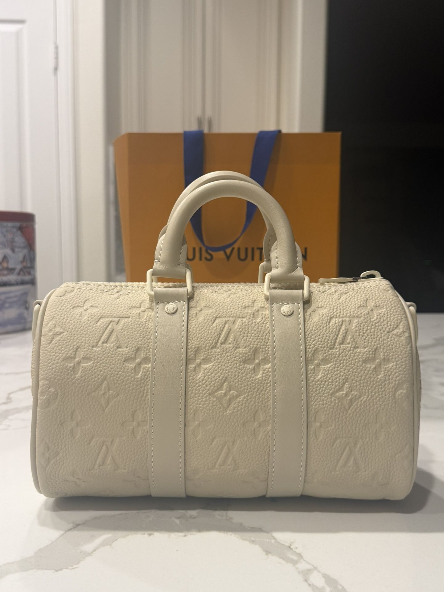 Louis Vuitton 24ss Keepall 25 Taurillon white