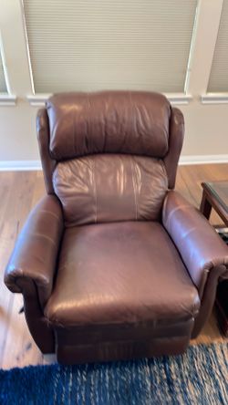 Brown Leather Manual Rocker Recliner