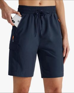Navy Hiking Cargo Quick Dry Athletic Golf Running Shorts Lg