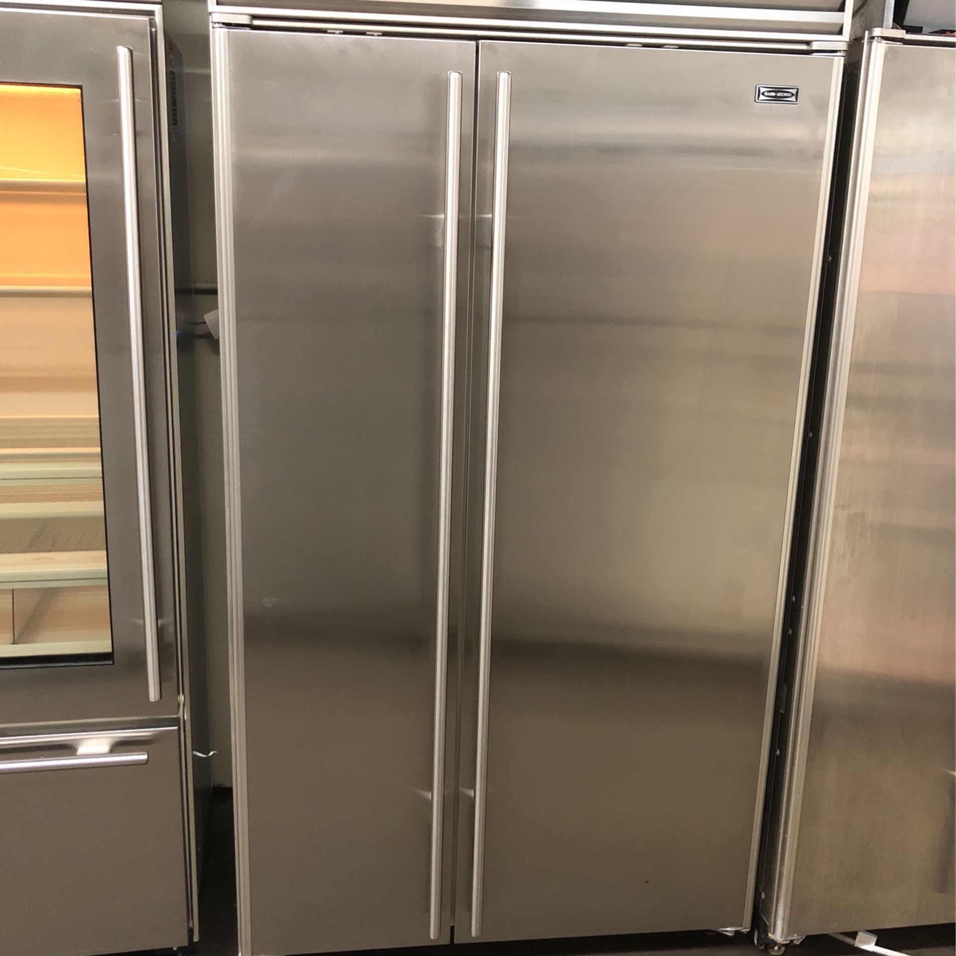 Sub Zero 42”Wide Stainless Steel Built In Refrigerator Side By Side 