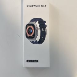 Swisst Apple Watch Blue Rubber Band With Titanium Adapter