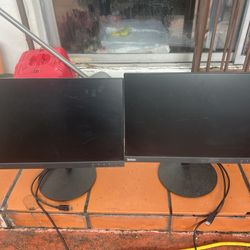 2 Lenovo Think vision Monitors