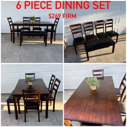 Kitchen Table w/4 Chairs and Bench Set