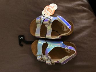 Iridescent sandals NEW size 5