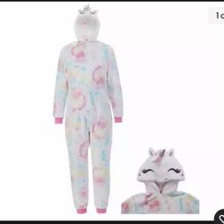 Brand New Saint Eve Youth Fun Hooded Unicorn Fleece Sleeper Size 5/6