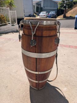 Vintage Wood Conga Drum 11" Quinto 30" Tall Latin Percussion Restorers Flaw