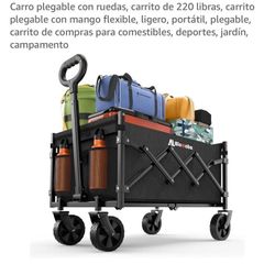 Blomoba Collapsible Wagon With Wheels, 220lbs Wagon