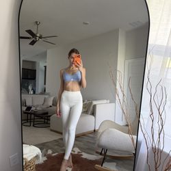 White Ribbed Leggings – Like New, Worn Once