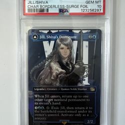 MTG Jill, Shiva's Dominant 0523 - Surge Foil Borderless - Final Fantasy - PSA 10