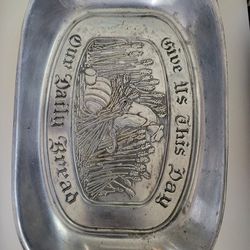 Duratale By Leonard Pewter Tray "Give Us This Day" 