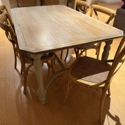 Beautiful Kitchen Table Farm House Style With 6 Chairs