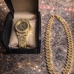 🥶 Iced Out watch, Chain And Bracelet Set 🔥 