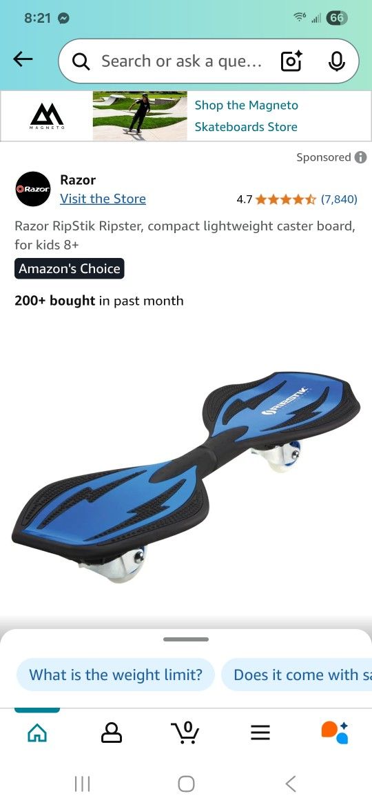 DLX Mini Board Mini Ripstik Caster board Blue