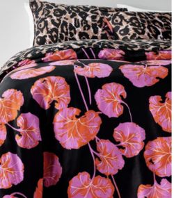NWT DVF x Target Leopard/Pink Geranium Leaf Reversible Full/ Queen Duvet Cover