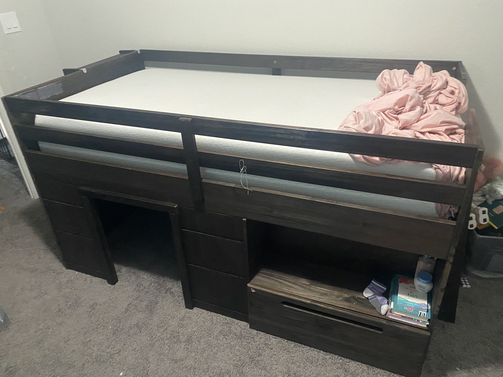 TWIN BED WITH FOAM MATRESS