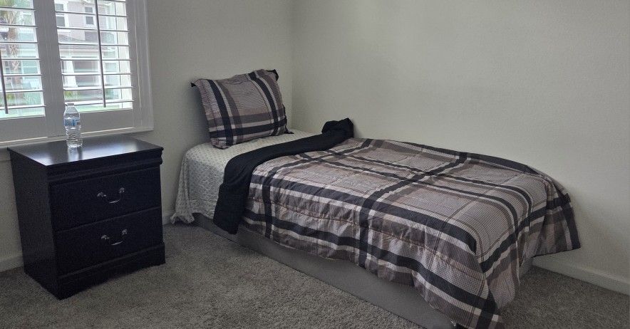 2 Twin Mattress And One Side Table Is On Sale