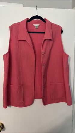 Peach/Coral Color Vest With Pockets 