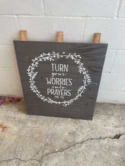 Rustic Wood Sign Turn Your Worries Into Prayers