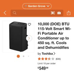 10,000 BTU Portable AC