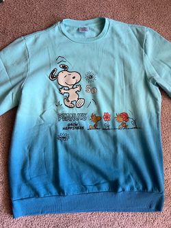 Peanuts Snoopy + Woodstock Grow Happiness Crewneck Sweater Mens XL