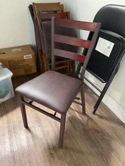 Brown folding chair