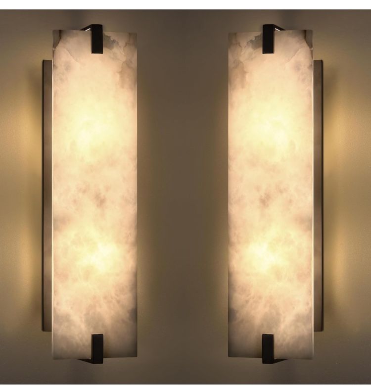 Square Cut Marble Wall Fixture Set