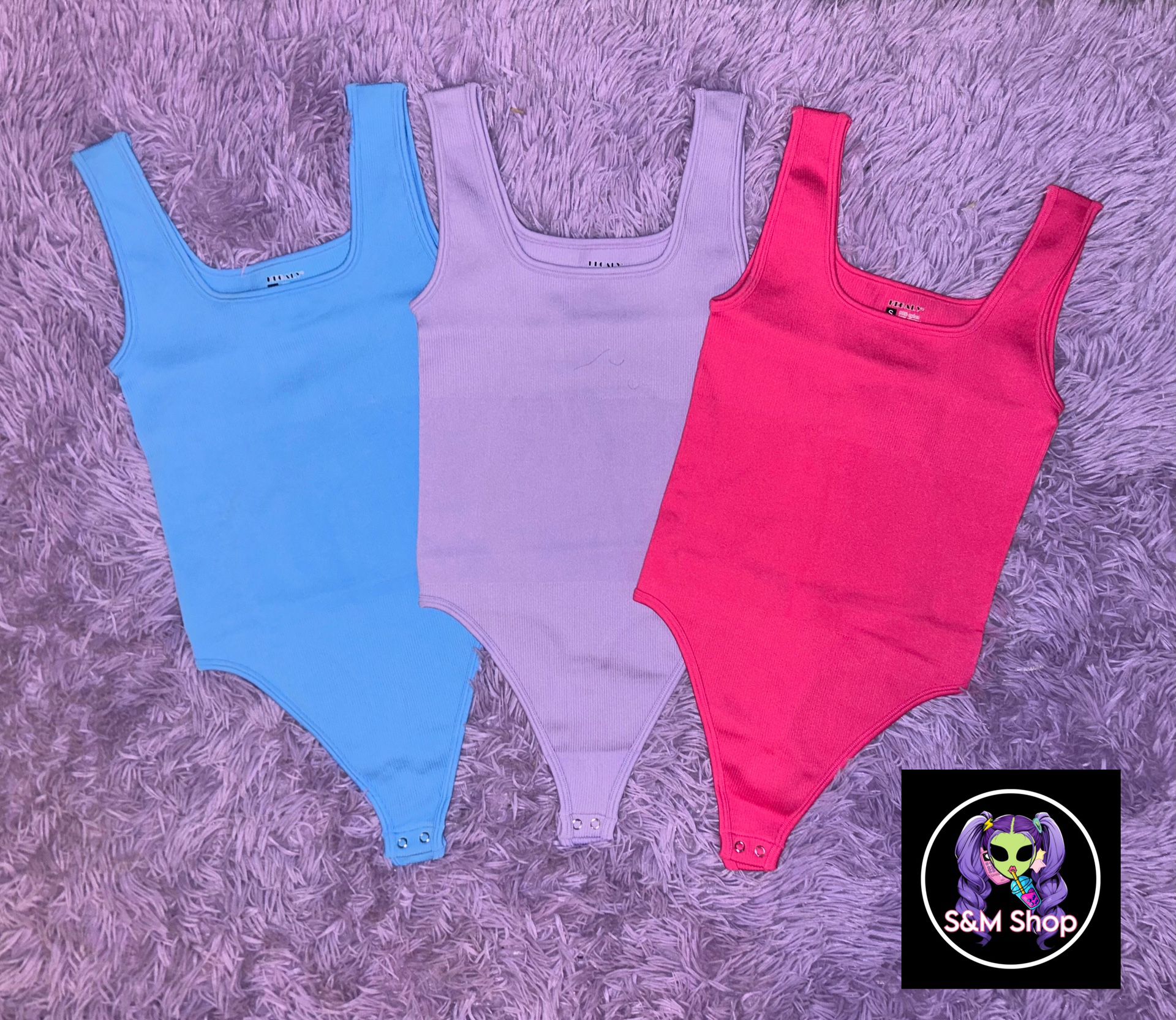 Womens Ribbed Bodysuits (Thong)