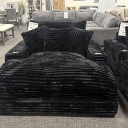 Black Corduroy Lounge Chaise- DELIVERY available NOW‼️