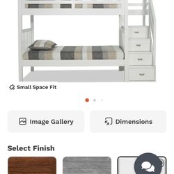 Chadwick Twin/Twin White Stairway Bunk Bed