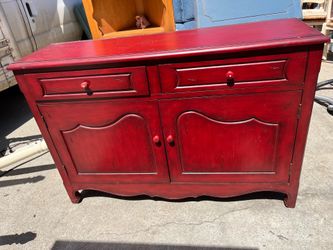 Red Accent Cabinet