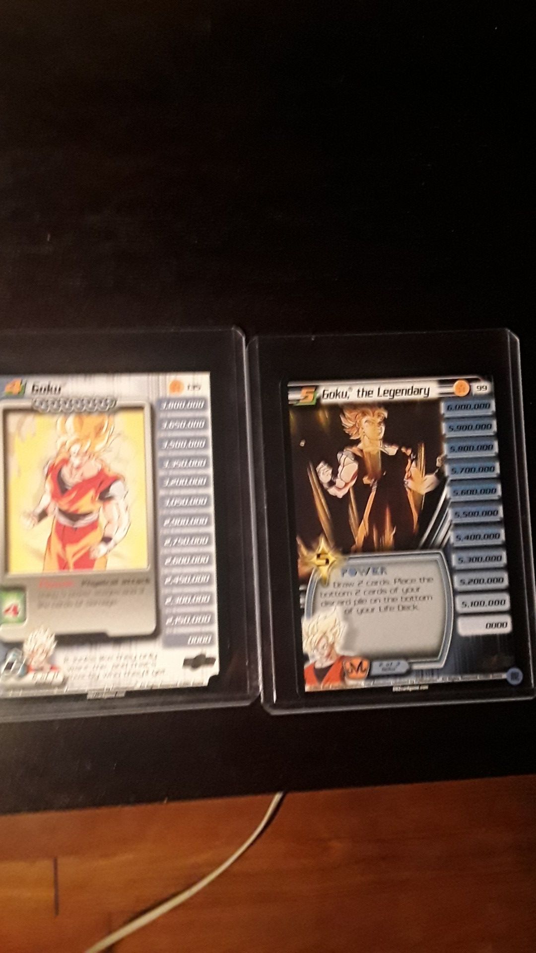 Dragon ball z character cards collectors goku lv 1-5