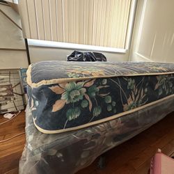 Two Twin Mattress And Spring Box With Bed Frame 