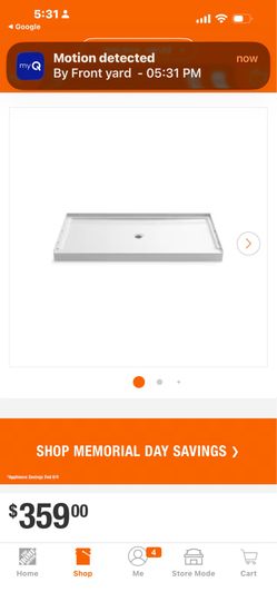 Shower alcove base 60x 34 Kohler