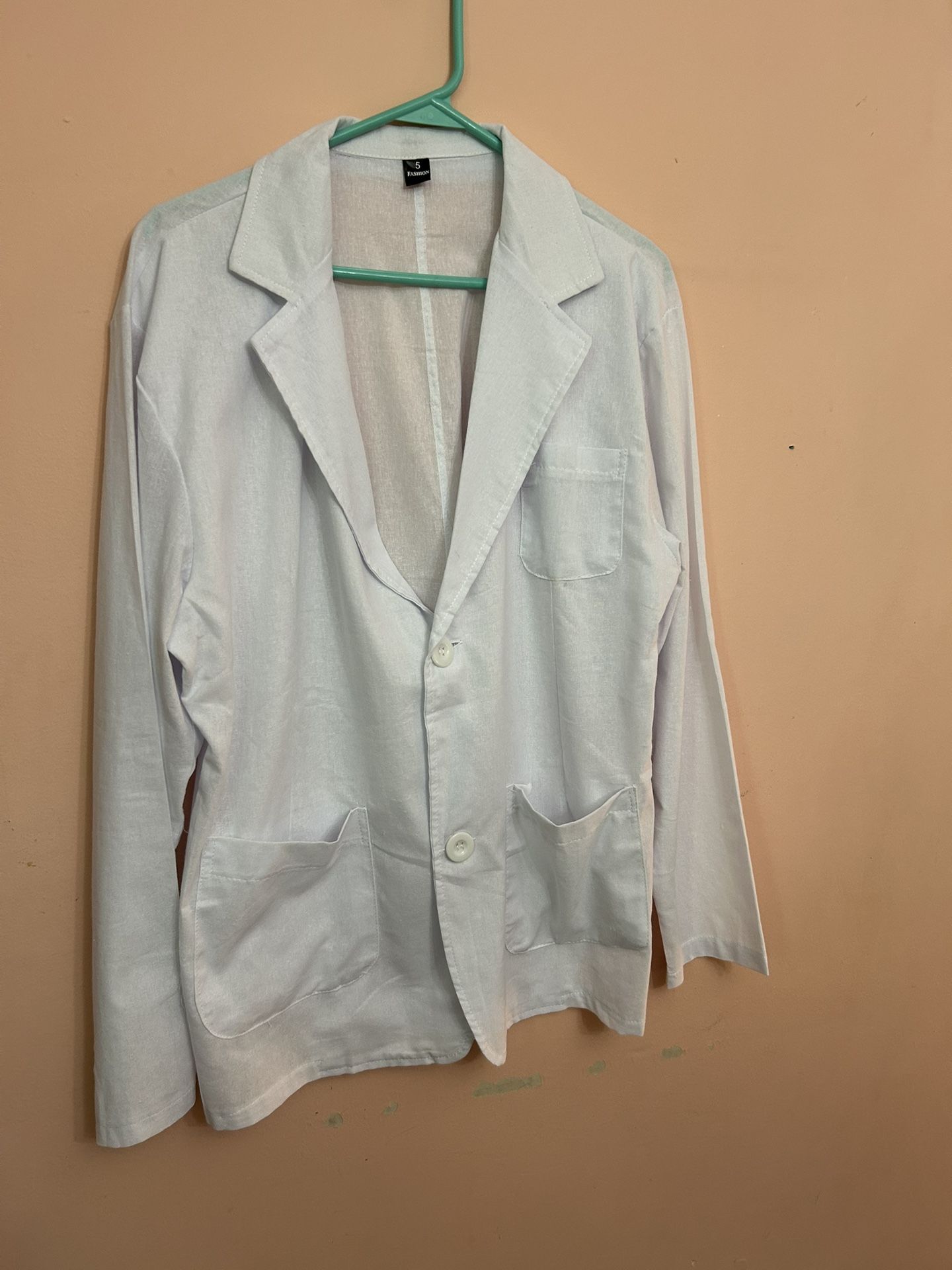 Blue And White Jacket With White Pants