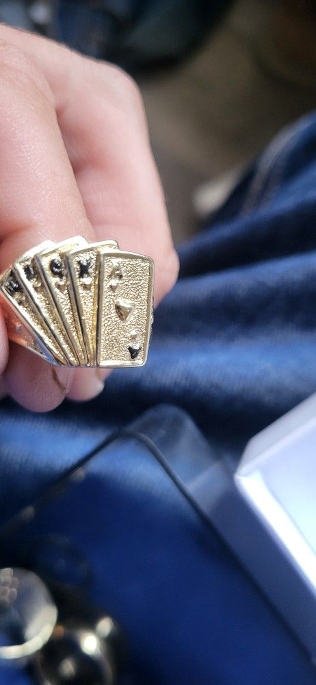 14k Solid Gold Poker Ring
