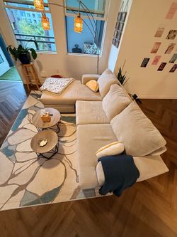 Beige Fabric 97” Queen Sofa Bed