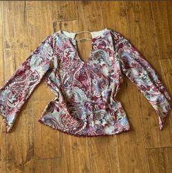 Y2K Paisley Print Blouse