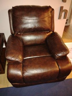 Large brown leather recliner