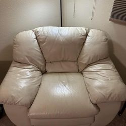 3 Piece Ivory Leather Furniture 