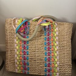 Scala Multicolor Woven Tote Bag