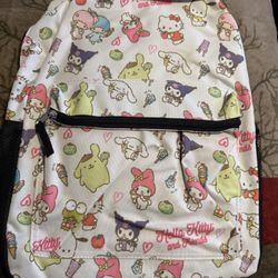Hello Kitty & Friends White Backpack New