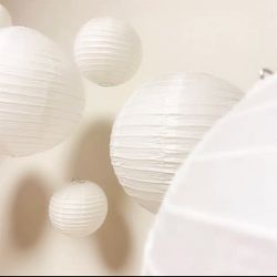 36 Pieces 8” White Round ChinesePaper Lanterns For Gifts To Kids! Party Wedding Baby Shower Bridal Shower Home Decorations Suppliers