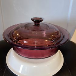 Vintage Vision Pyrex Amethyst Casserole 1.5qt Dish 