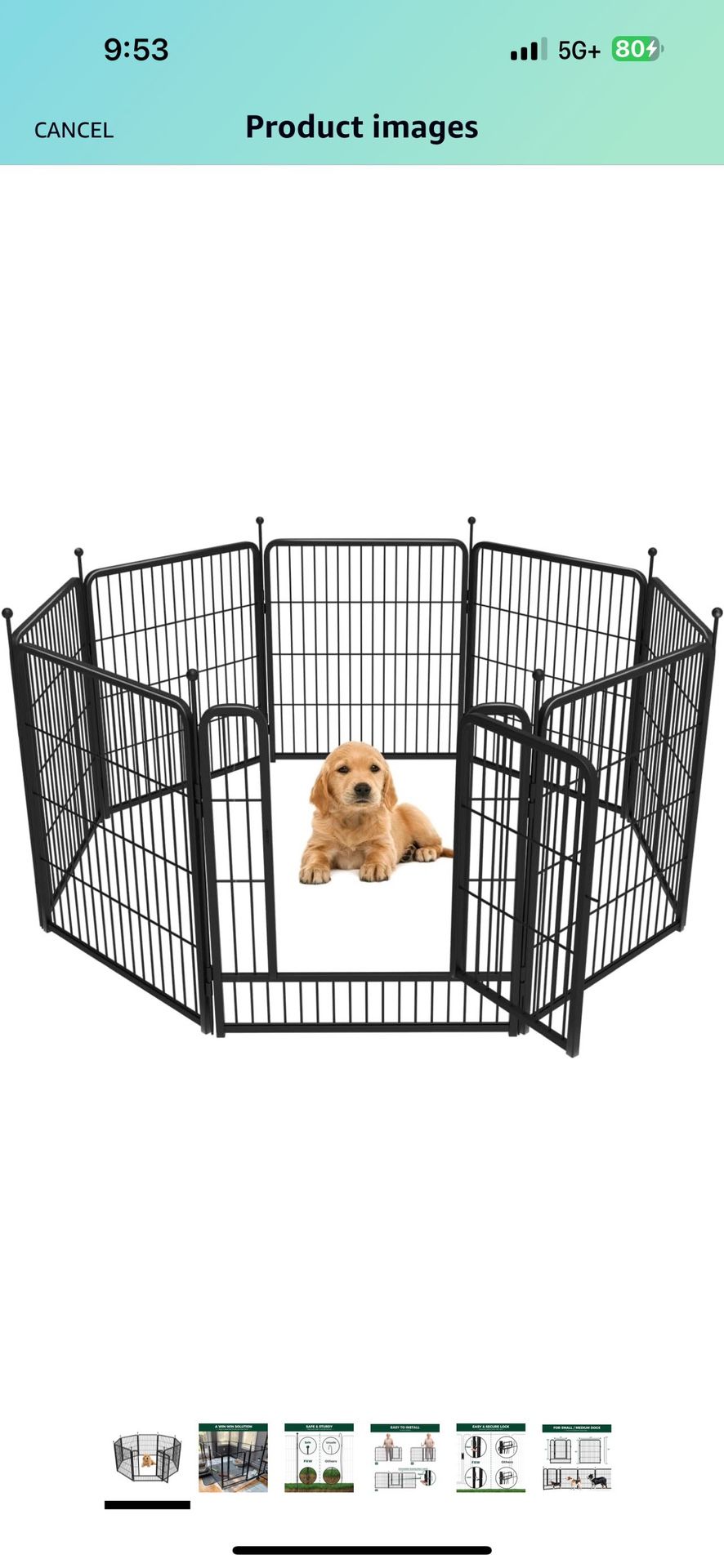 FXW Rollick Dog Playpen Designed for Camping, Yard, 32" Height for Small/Medium Dogs, 8 Panels