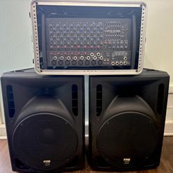 Carvin XP 1000L powered mixer  with 2 Gemini 12” passive speakers 