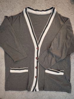 Gray Long Sleeve Cardigan 
