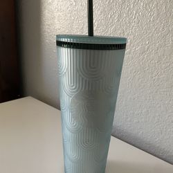 Starbucks Tumbler with Lid and Straw - Rainbow Design, 24oz Lt Green, NEW